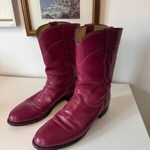 Vintage Justin Red Leather L9306 Cowboy Boots - Women's Sz 8.5 B USA